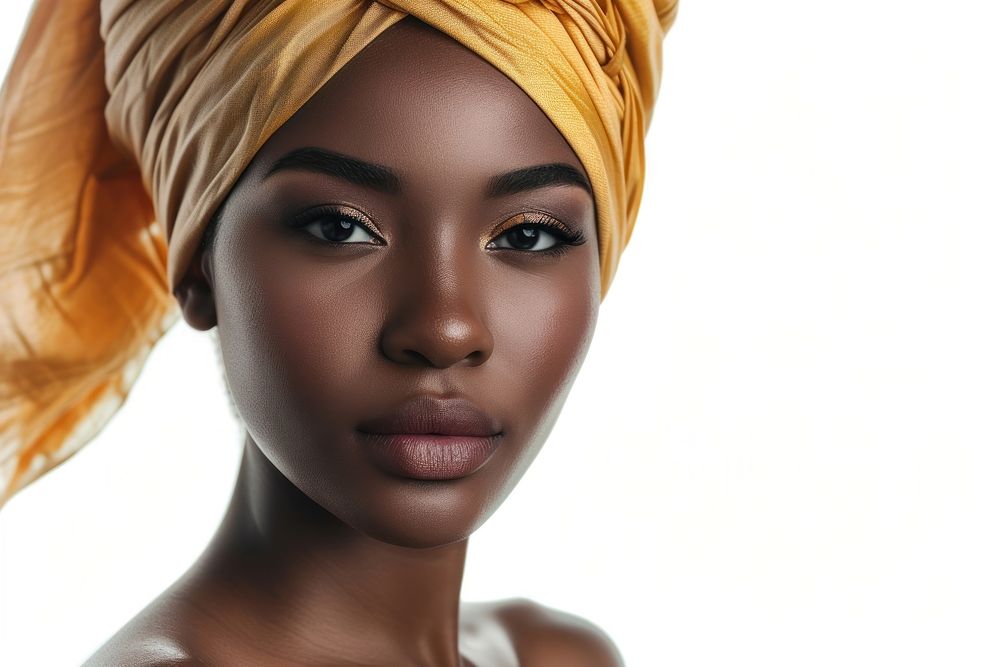 African asian woman with healthy skin portrait turban adult.