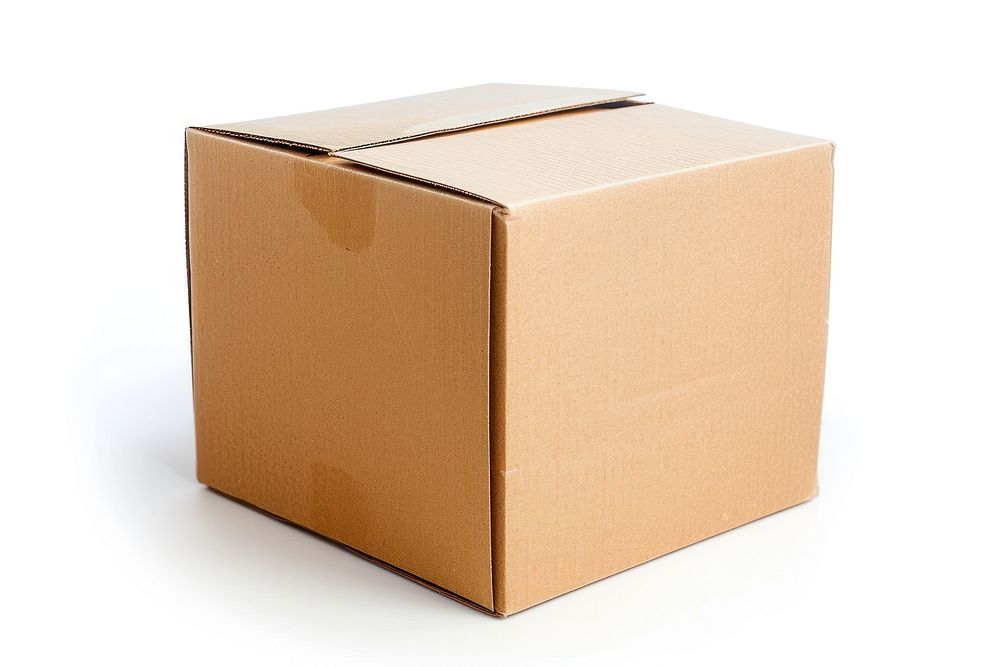 Carton box cardboard white background delivering.