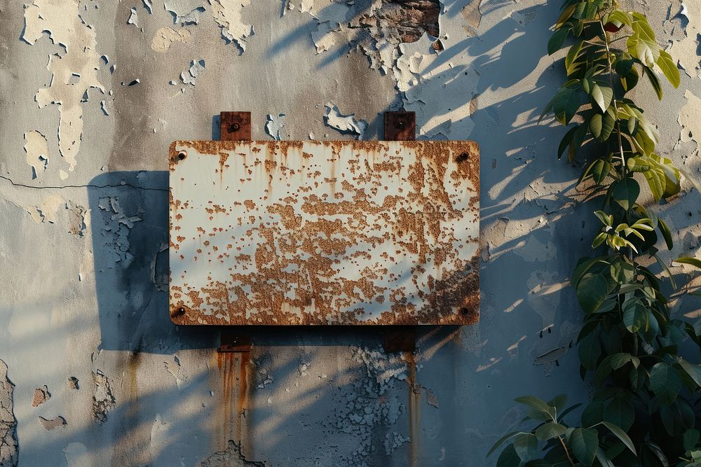Sign rust deterioration architecture.