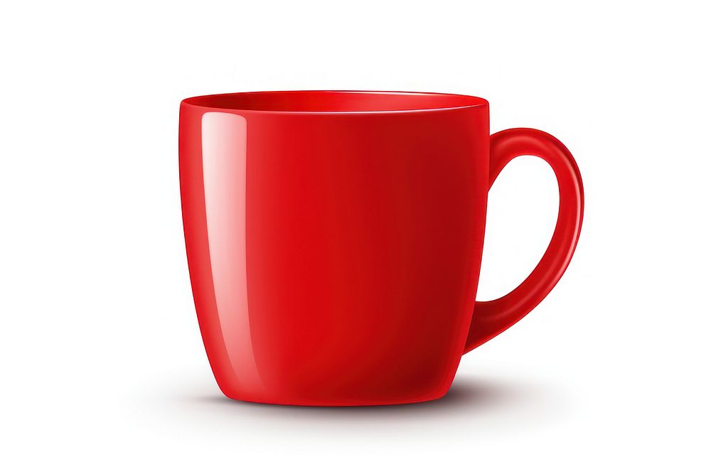 An empty coffee mug drink cup white background.