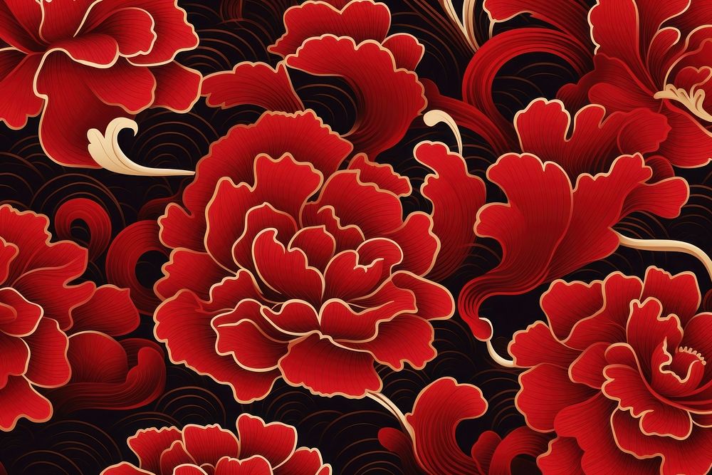 Red chinese pattern backgrounds petal.