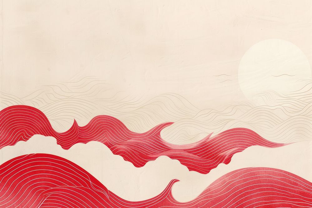 Red wave pattern background art backgrounds painting.
