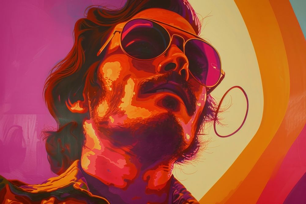 Vinly art sunglasses painting. | Free Photo Illustration - rawpixel