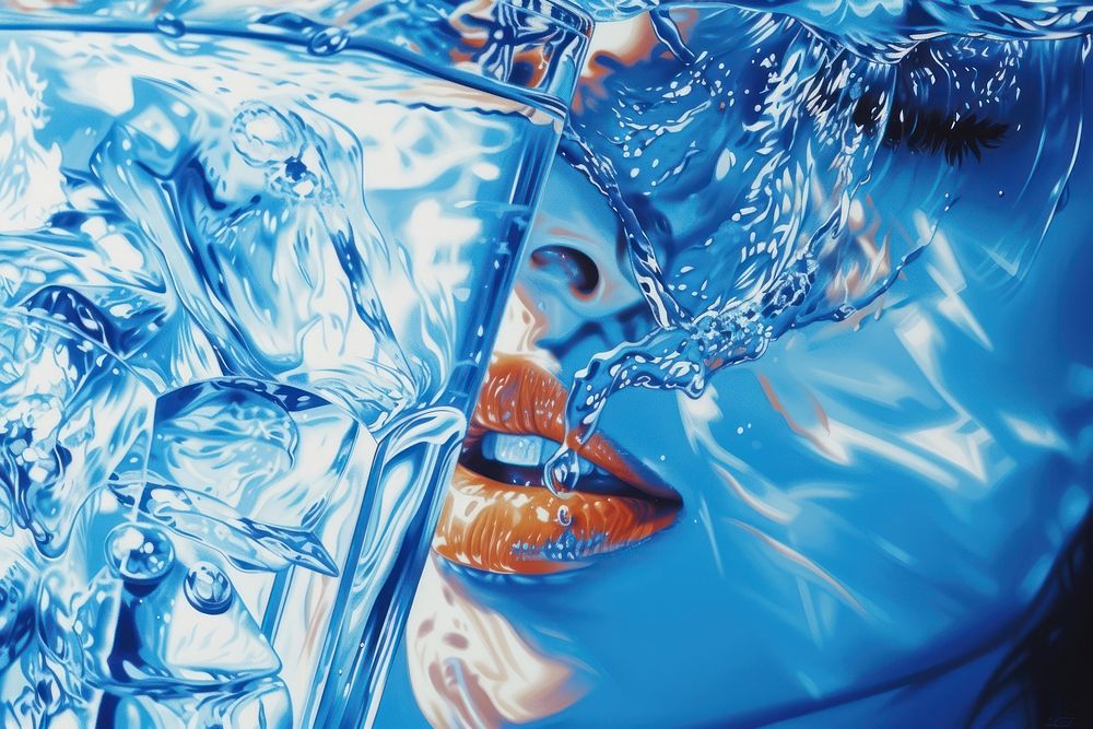 Drinking water art backgrounds underwater.