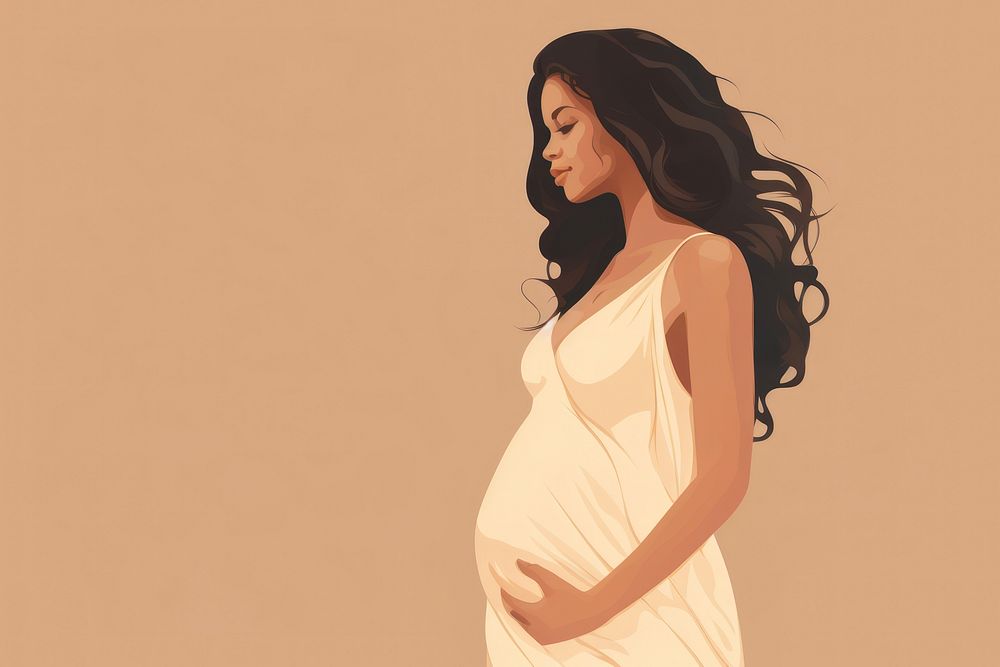 Illustration of woman pregnant portrait adult dress.