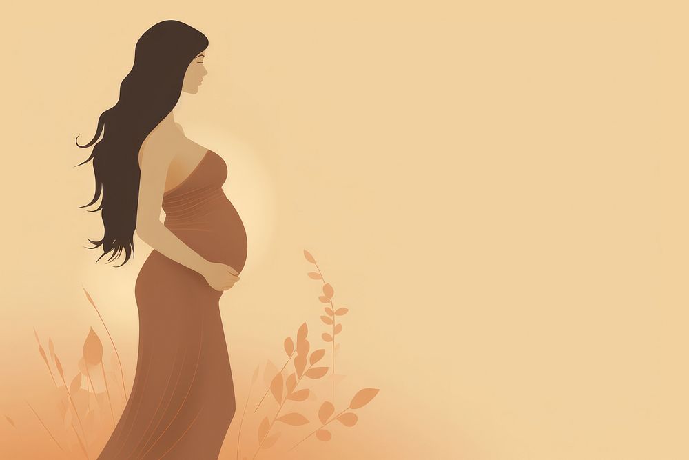 Illustration of woman pregnant adult dress anticipation.