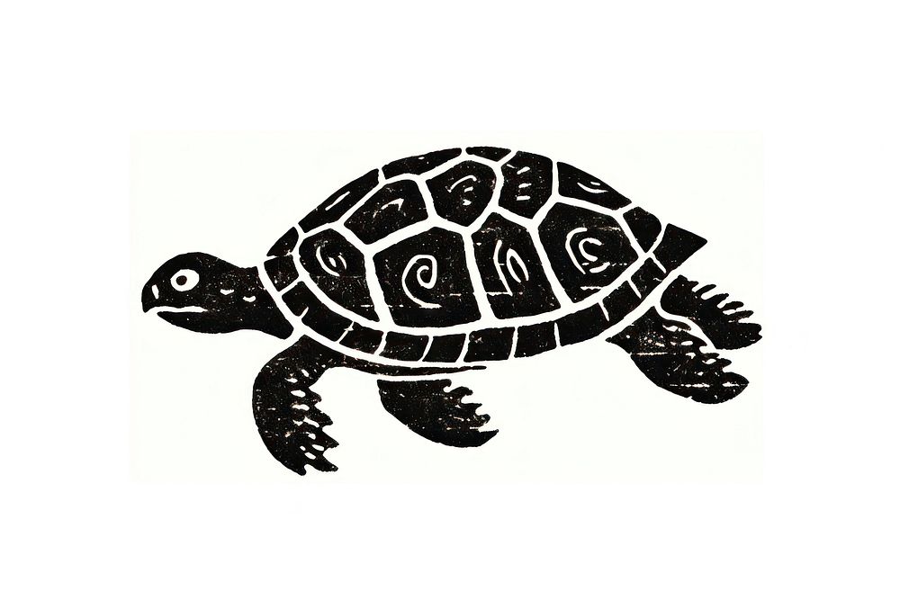 Turtle reptile animal white background.