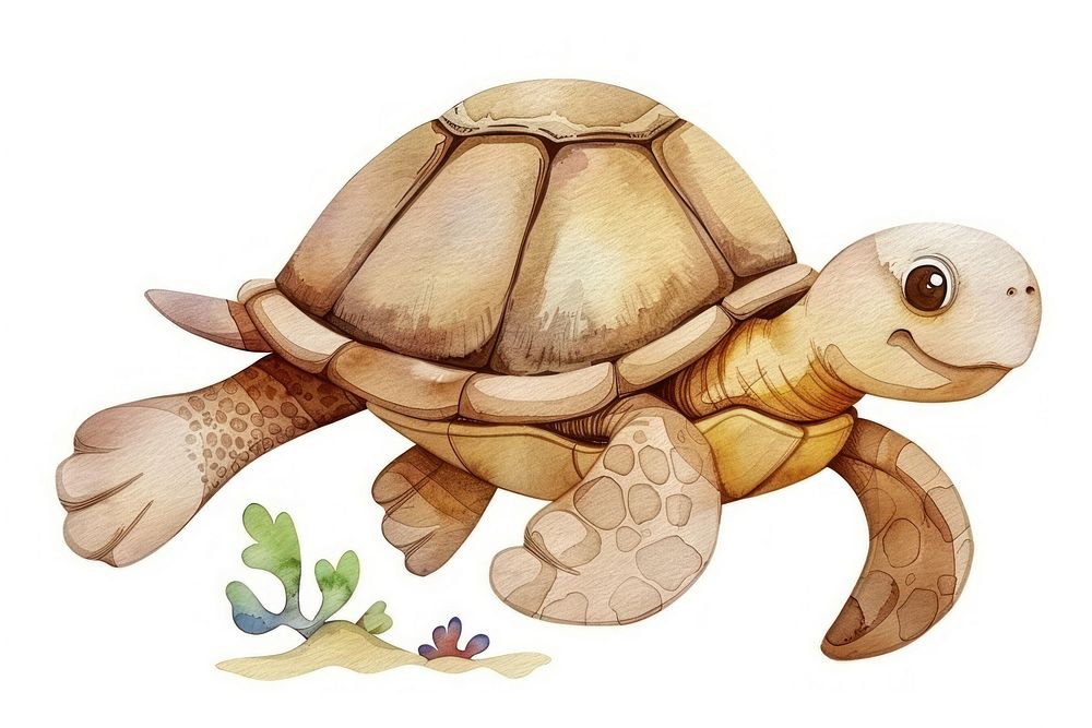 Cute sea turtle reptile animal representation.