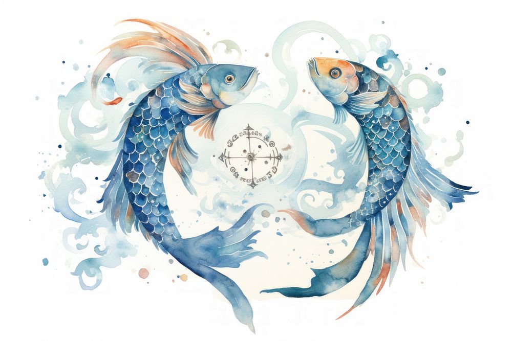 Zodiac of pisces animal fish creativity.