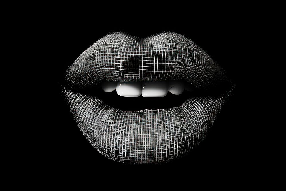 A mouth portrait photography monochrome.