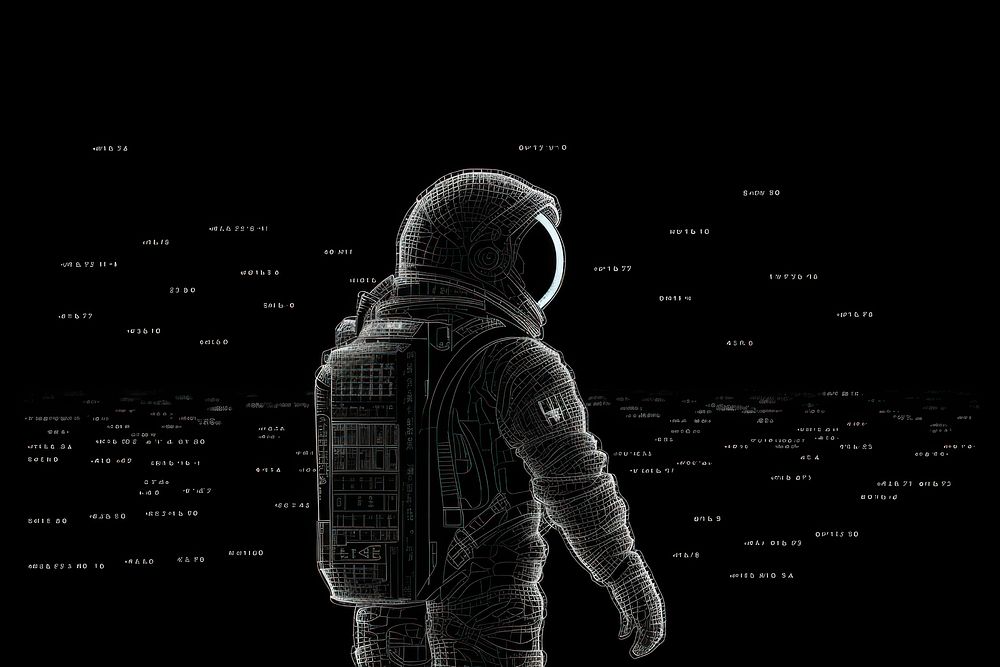 A astronaut futuristic technology silhouette.