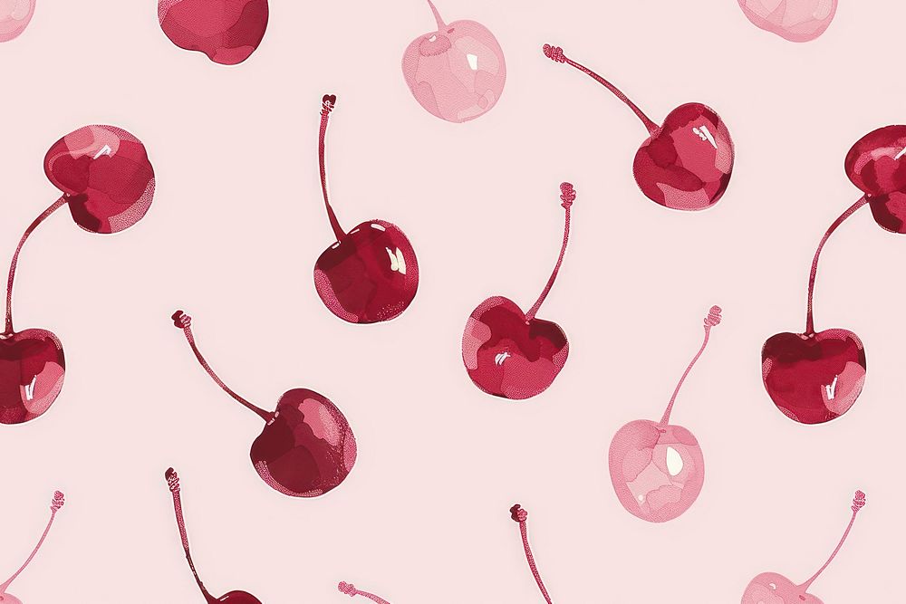 Cute simple cherry pattern plant food backgrounds.
