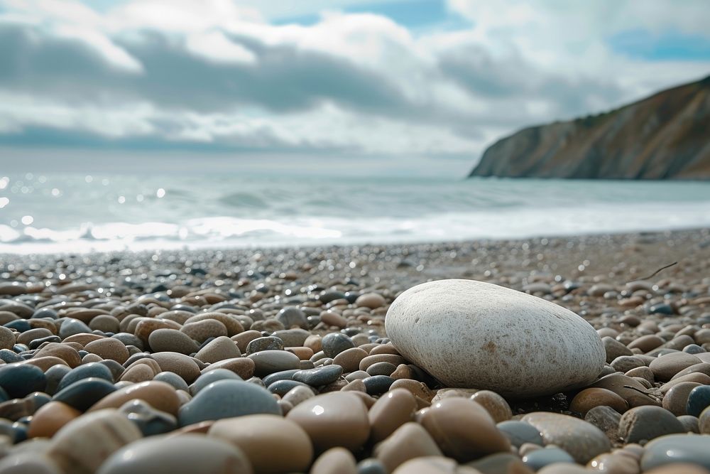 The beach outdoors landscape pebble.