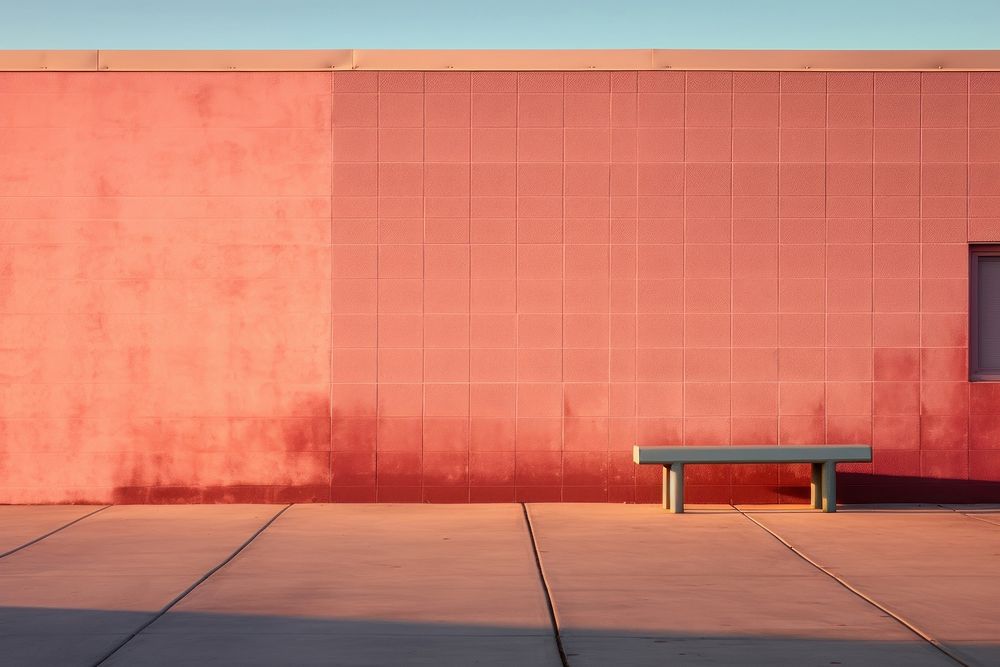 Large building wall at school in morning dawn architecture outdoors furniture.