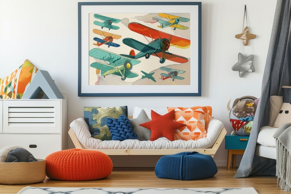 Art furniture painting airplane.