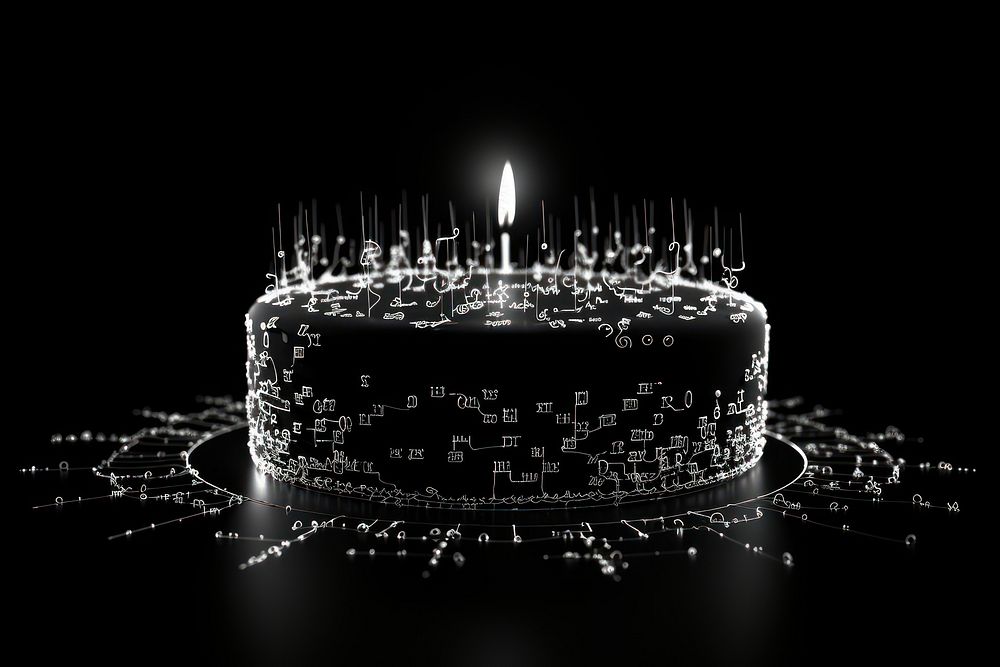 Birthday cake dessert candle illuminated.