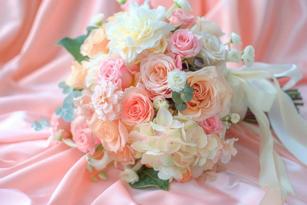 Bouquet from pastel wedding flower plant.