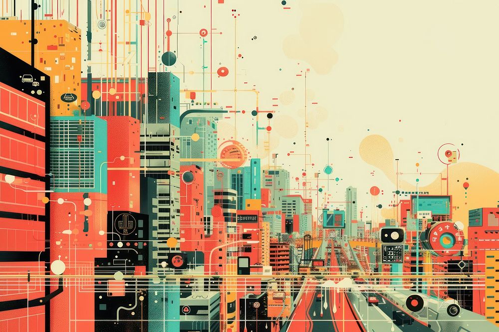 Smart city architecture technology metropolis.