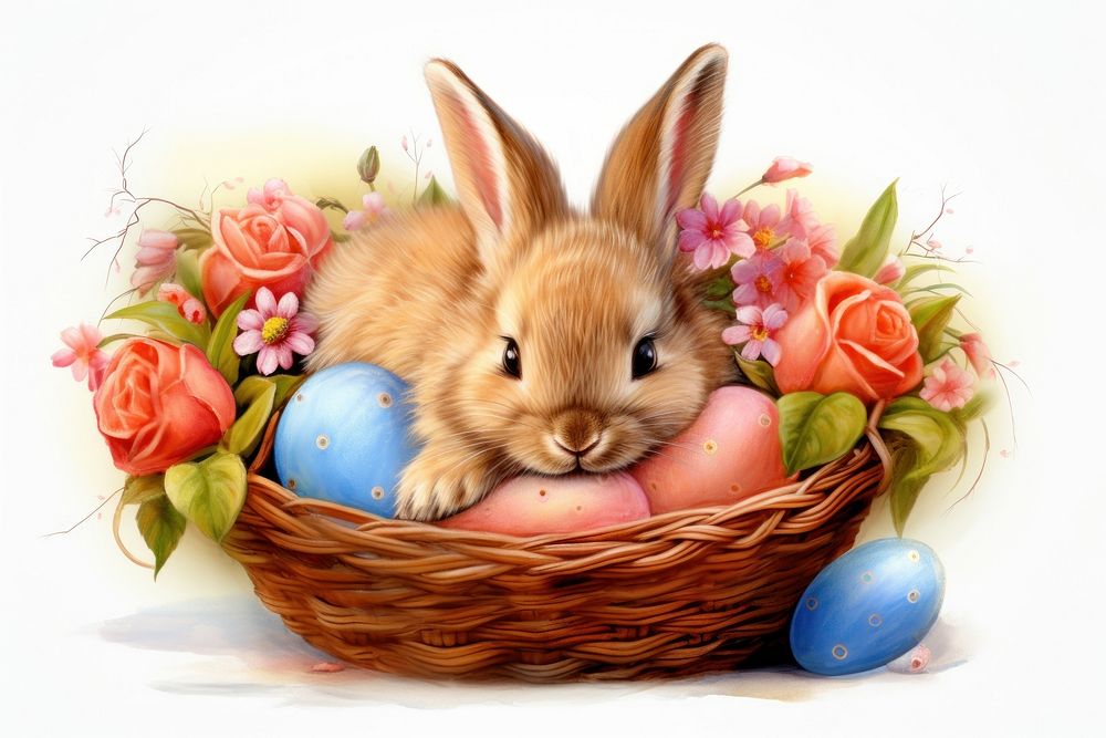 Easter bunny basket rodent animal.