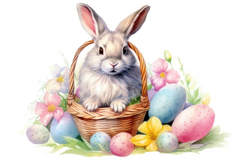 Easter bunny basket egg rodent.