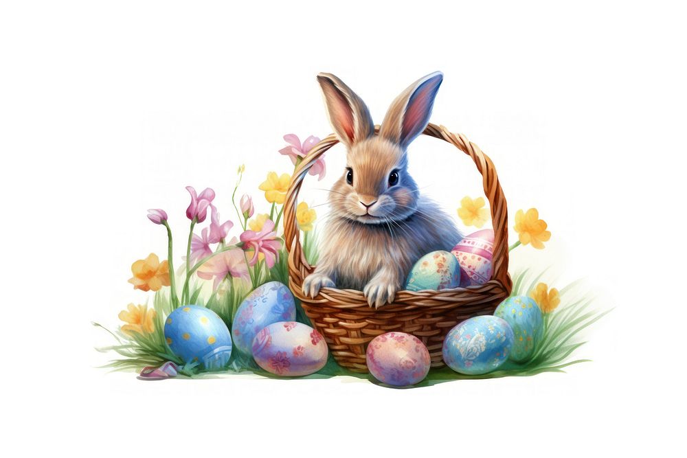 Easter bunny basket egg rodent.