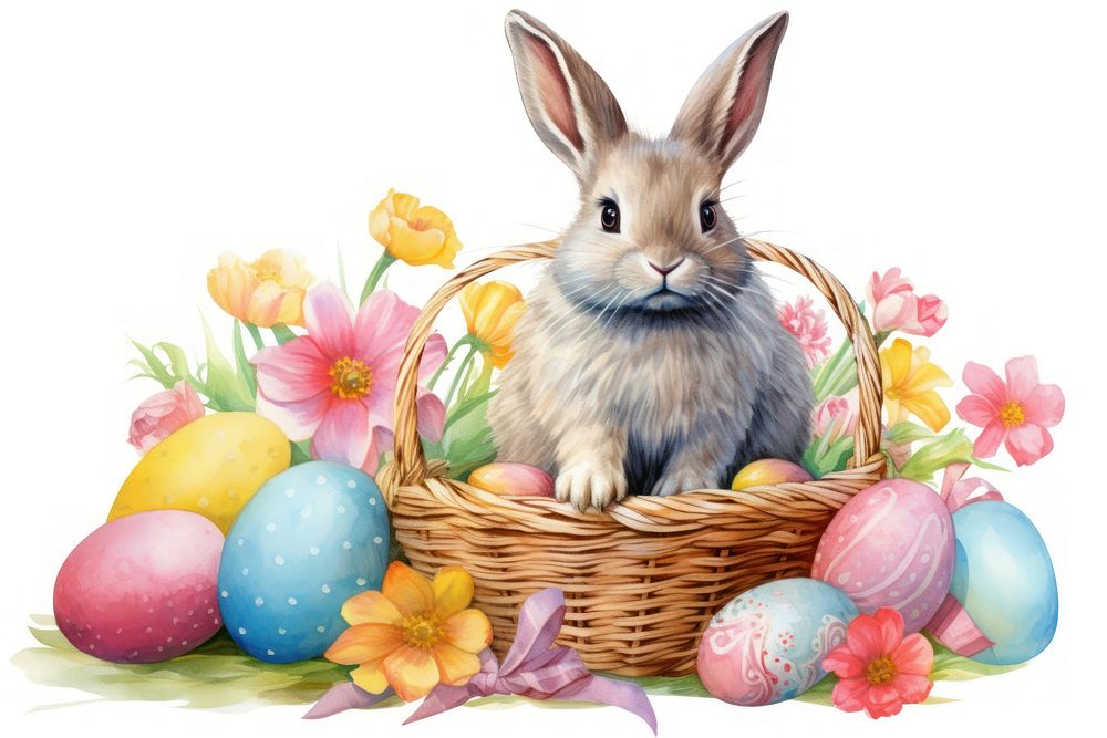 Easter bunny egg basket rodent.