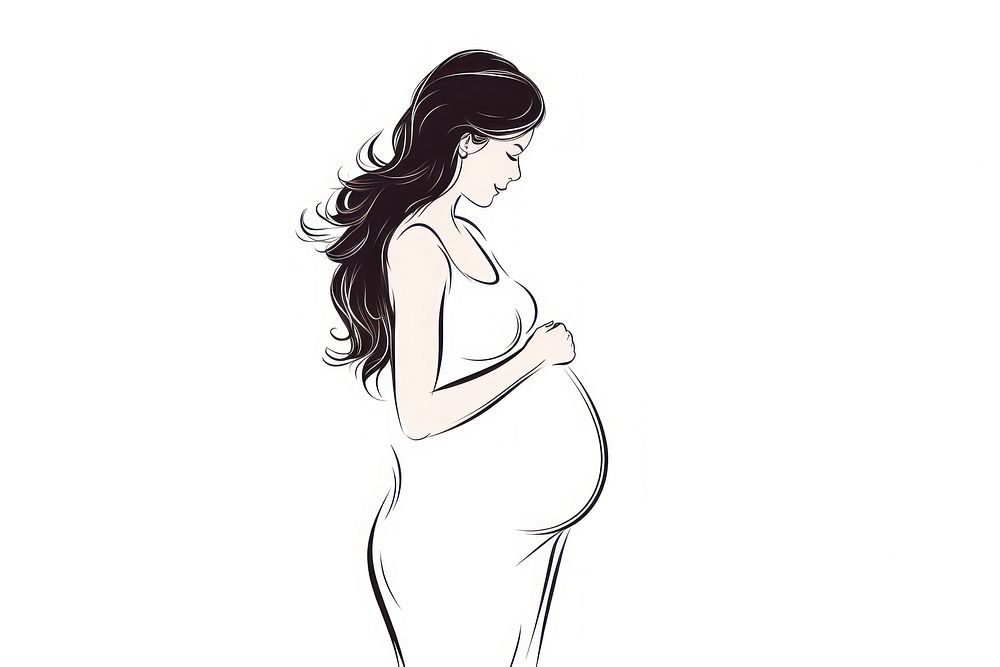 Woman pregnant doodle drawing sketch adult.