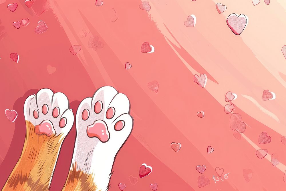 Cat paw backgrounds cartoon day.