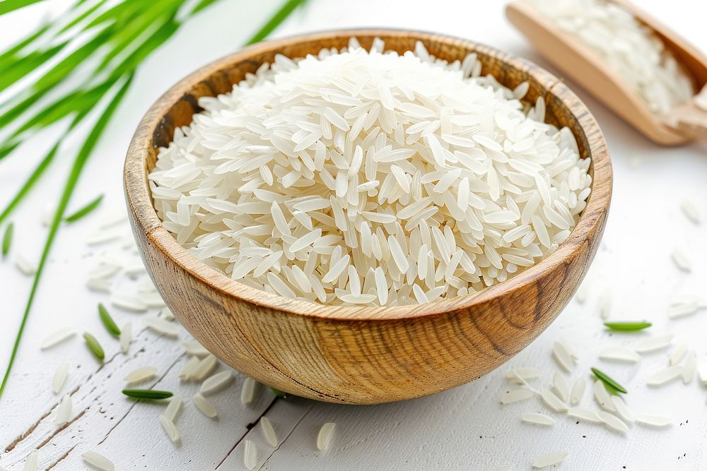 Ears of rice white food ingredient.