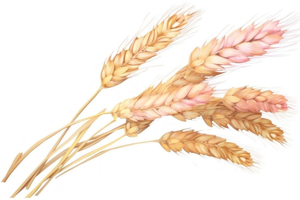 Wheat food white background agriculture.