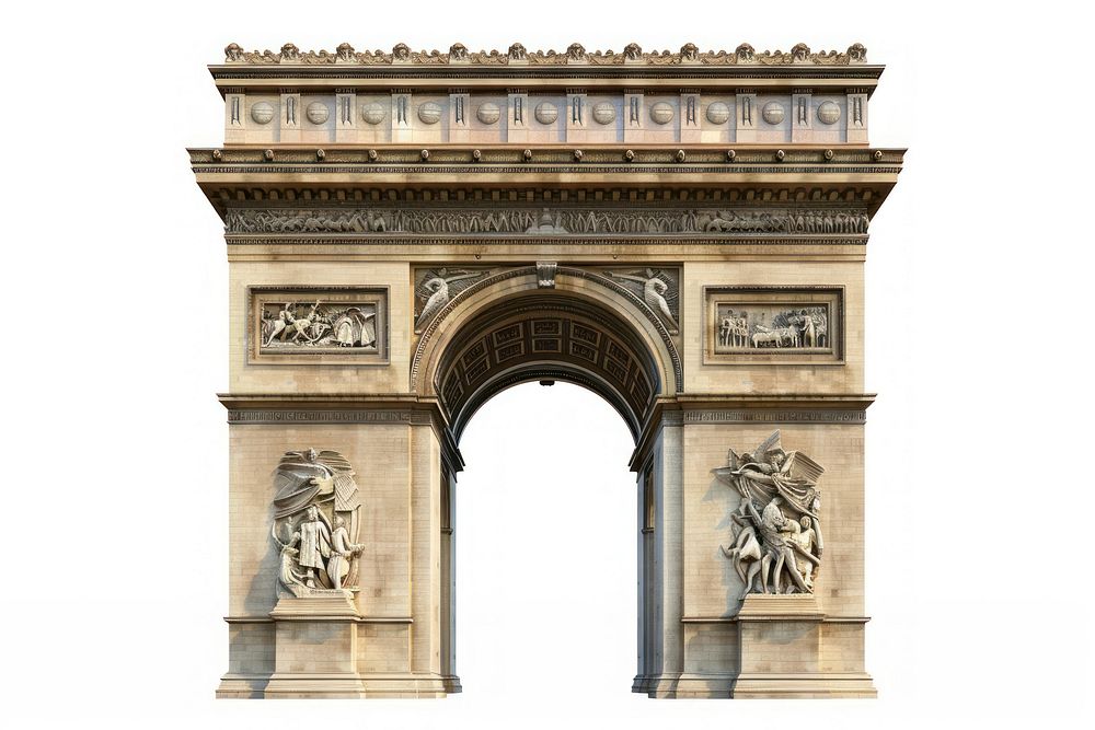 Architecture photo of arch landmark white background representation.