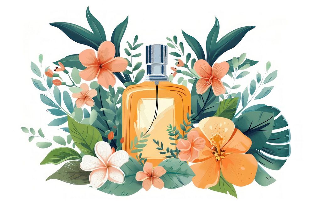 Aromatherapy perfume flower cosmetics bottle.