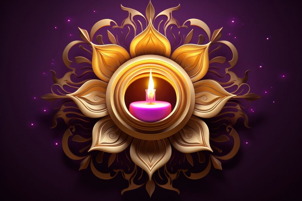 Gold diwali purple lighting spirituality.