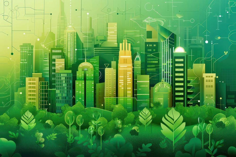 Smart city green architecture technology.