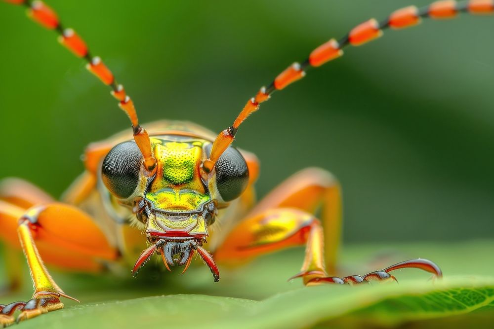 Macro photo of beetle animal insect nature.