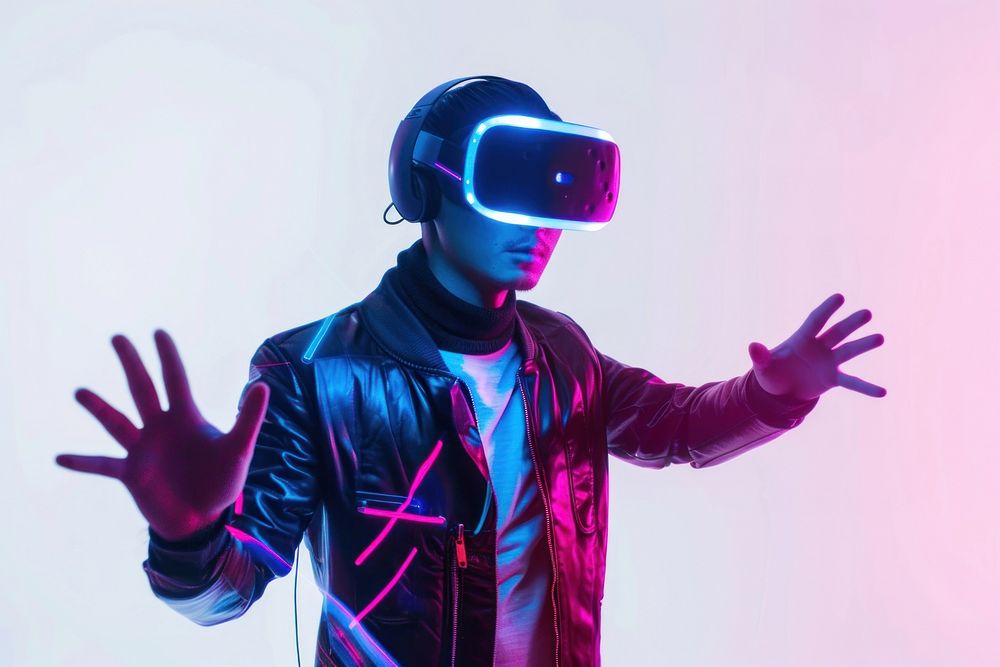 Virtual reality technology futuristic performance.