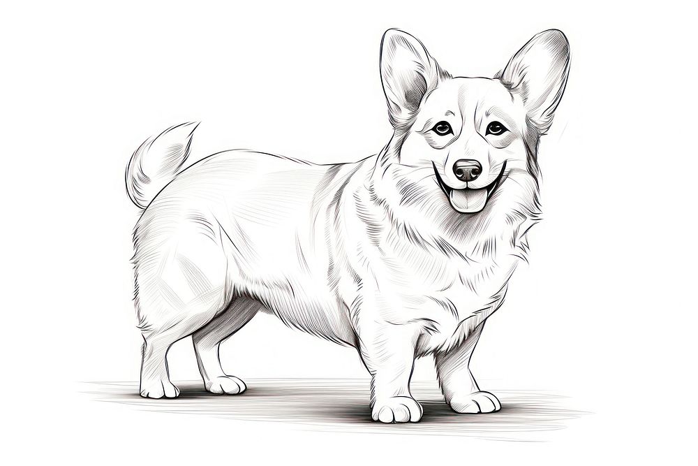 Corgi drawing mammal animal.