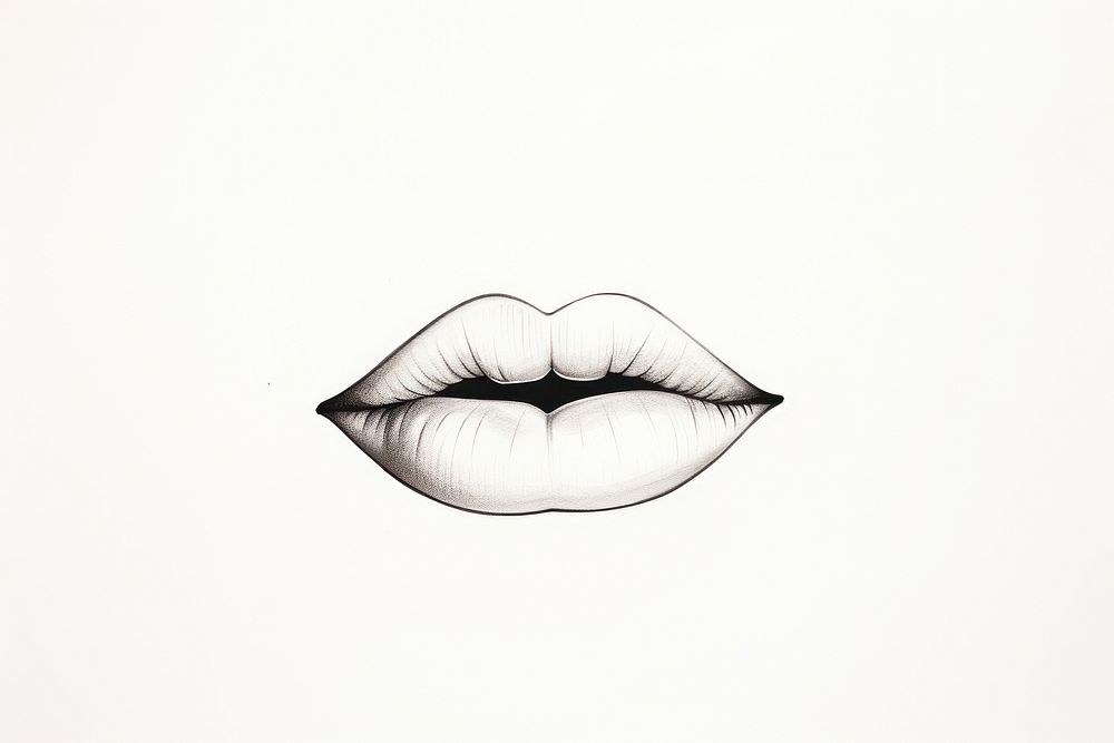 Lips white line creativity.