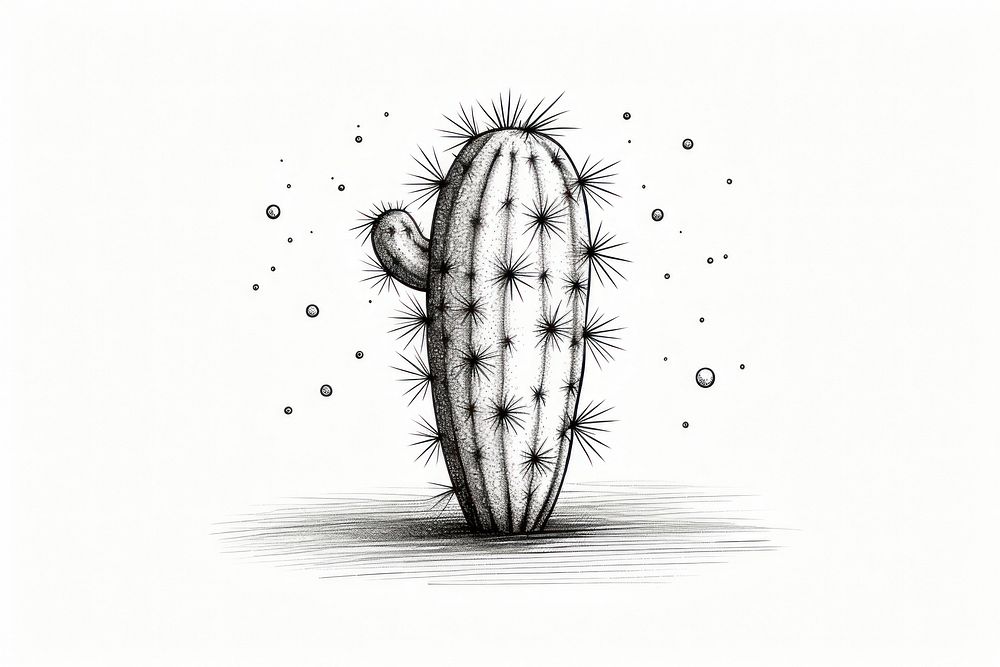 Cactus drawing sketch plant.