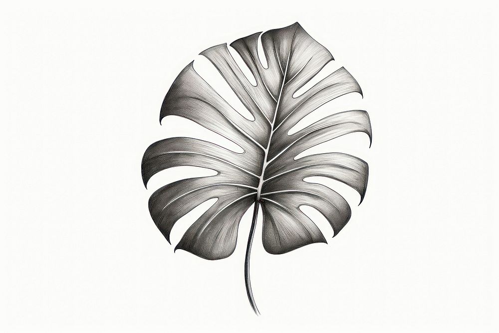 Monstera plant drawing sketch leaf Premium Photo Illustration rawpixel