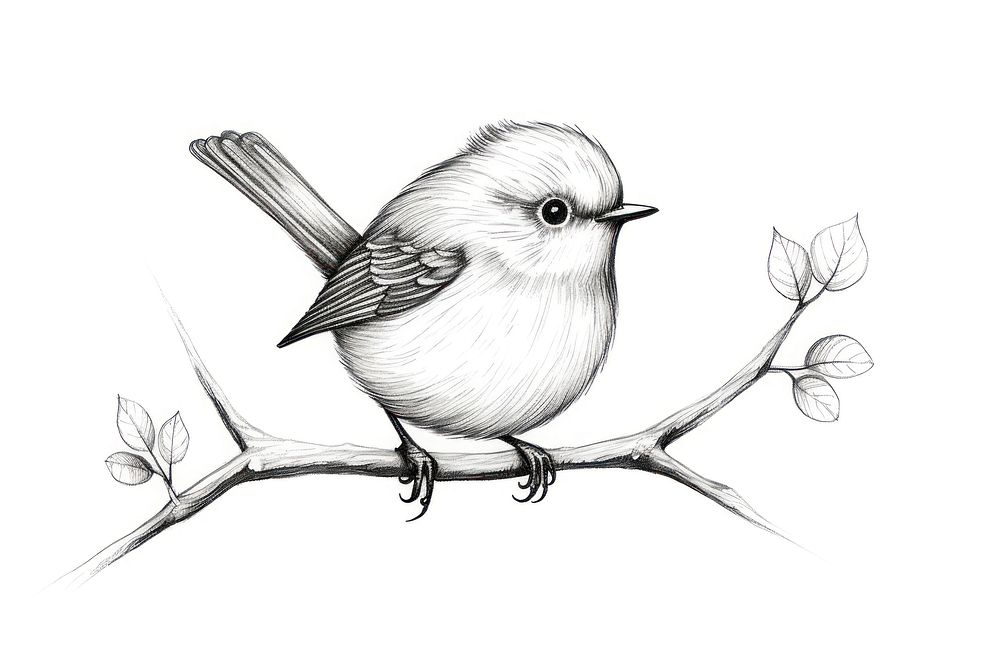 Little bird drawing animal sketch.