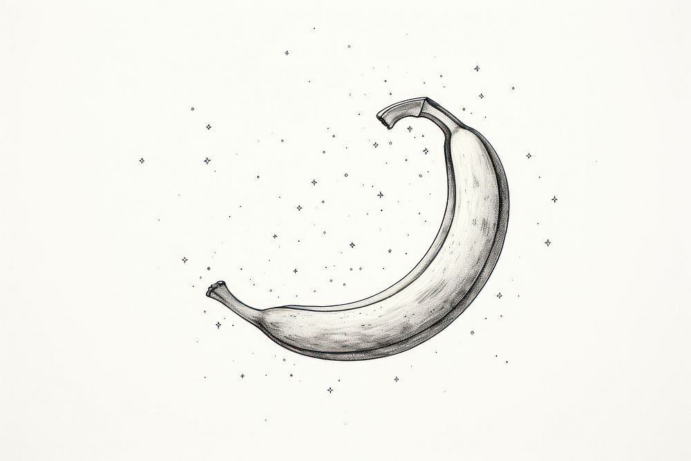 Banana calligraphy monochrome astronomy.