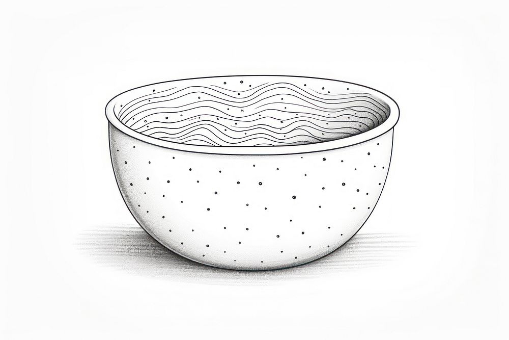 Yogurt bowl drawing sketch line.