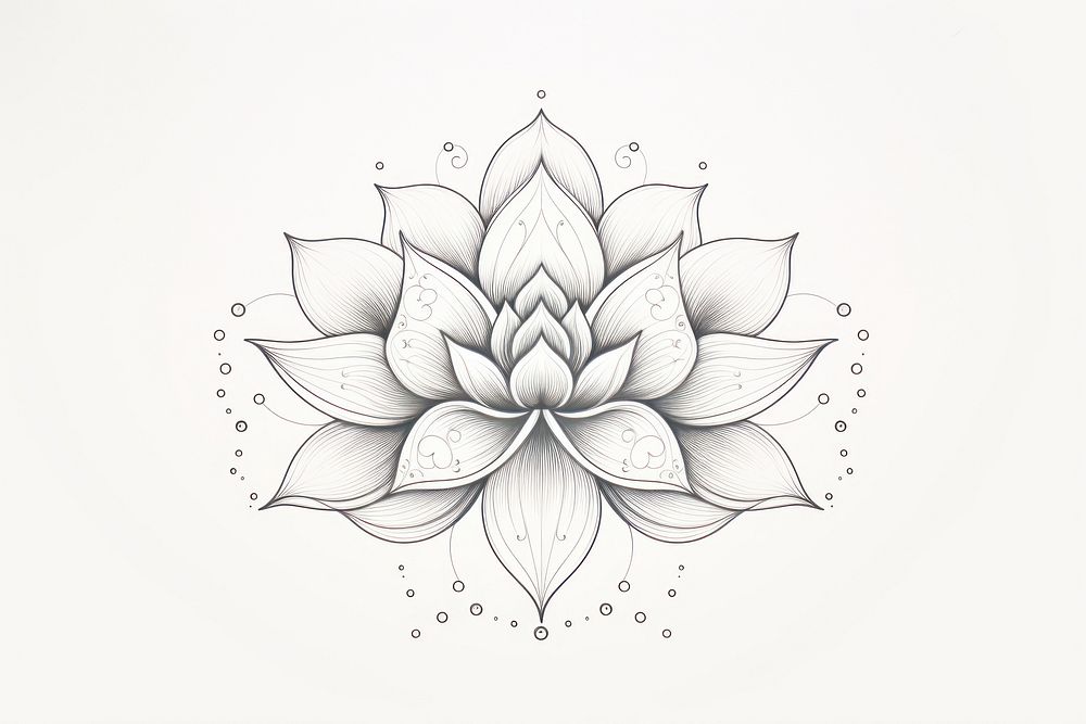 Lotus pattern drawing sketch.