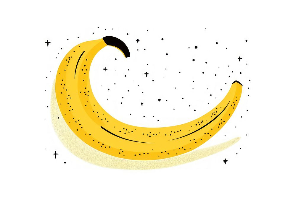 Banana line cartoon produce.
