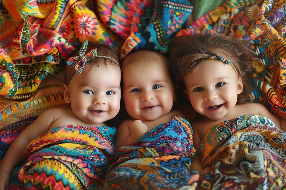 3 baby girl blanket laughing portrait.