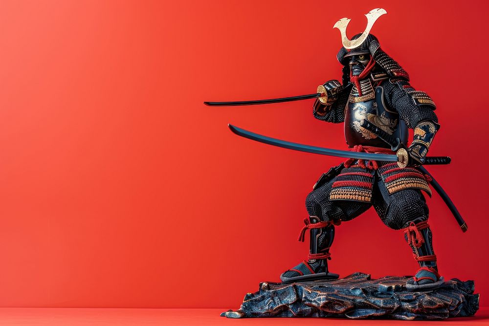 Samurai weapon sword red.
