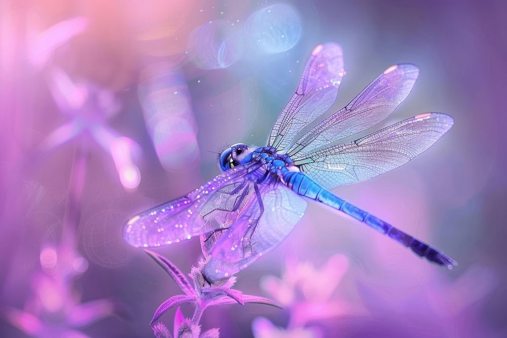 Dragonfly animal insect purple.