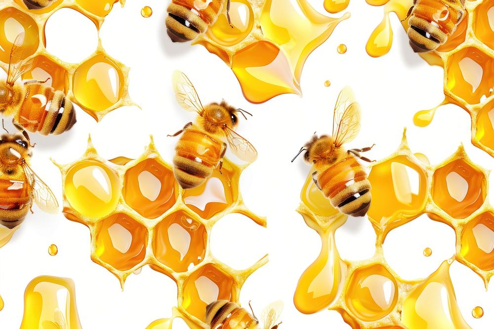 Honey drips honeycomb pattern animal.