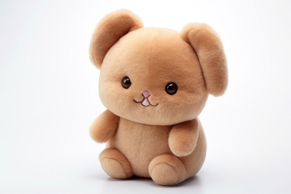 Cute little rabbit plush brown toy.